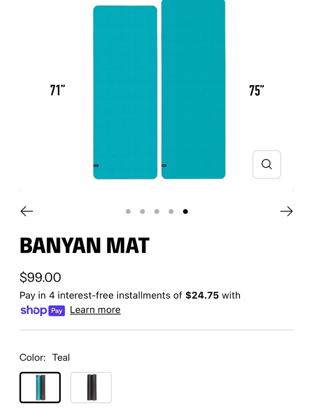URLND  71” - Teal Yoga and Exercise Mat